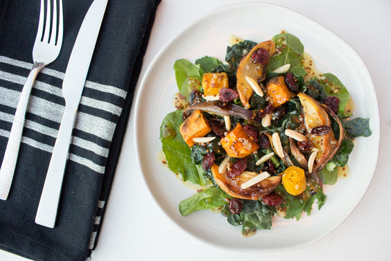 Herb Roasted Winter Vegetable Salad with Cranberries and Almonds