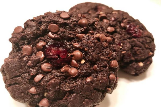 Double Chocolate Cranberry Pecan Coconut Cookies