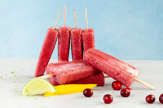 Cranberry Mango Lime Coconut Popsicle