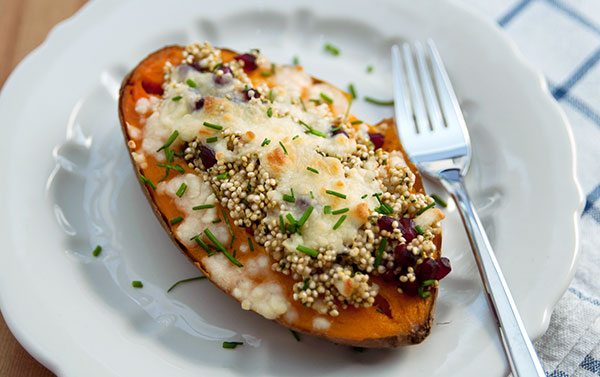 Cranberry Quinoa Stuffed Sweet Potatoes